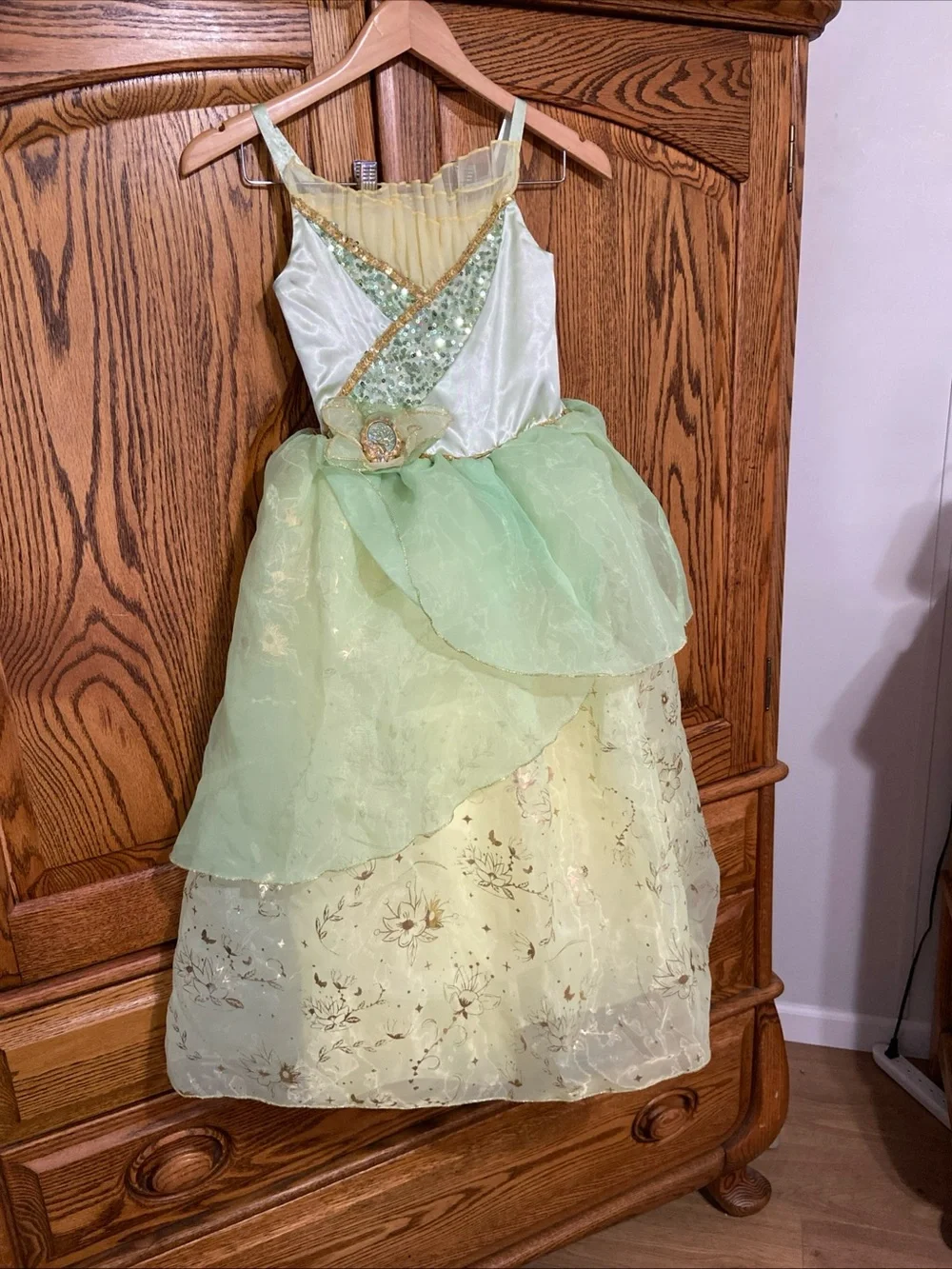 Disney Store Parks Tiana Costume Dress Size 9/10 Halloween Dress Up